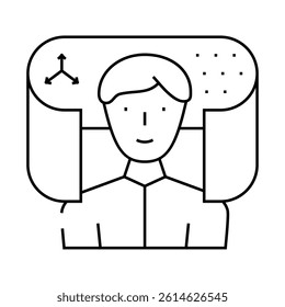 space of virtual reality line icon vector. space of virtual reality sign. isolated contour symbol black illustration
