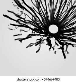Space vortex. Black hole made from Flying Particles. Abstract Background. 3D Vector Illustration. 