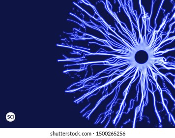 Space vortex. Hole made from flying particles. Abstract background. 3d vector illustration.