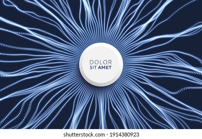 Space vortex. Hole made from flying particles. Abstract background. 3d vector illustration.