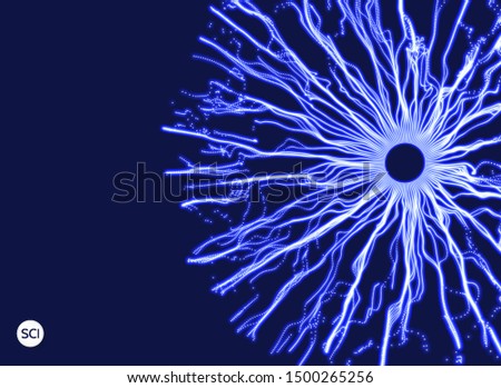 Space vortex. Hole made from flying particles. Abstract background. 3d vector illustration.