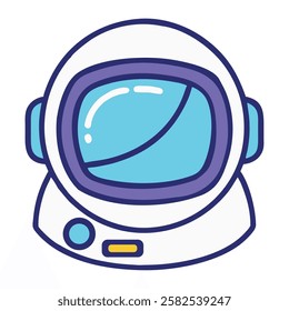 Space walk astronaut helmet icon isolated vector