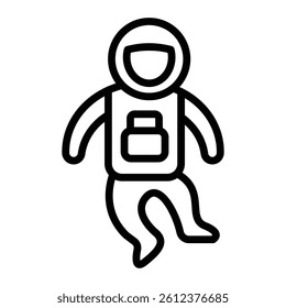 Space Walk Vector Line Icon Design