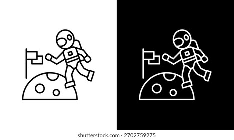 Space Walk White Icon Set Design