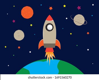 Space Wall Sticker for Children Room