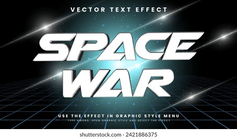 Space War 3D Editable Text Effect Template with Shining space theme