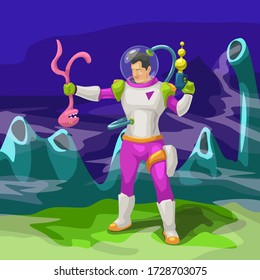 space warrior versus pink alien