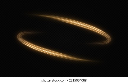 Space wavy lines twinkle on transparent background. Abstract magic banner.