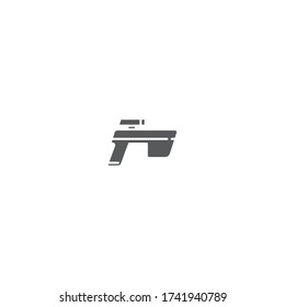 space weapon logo icon design with simple line art style