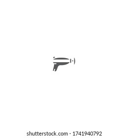 diseño de iconos con logotipo de arma espacial con estilo de línea simple
