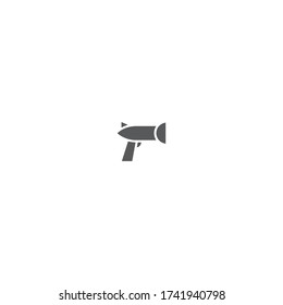diseño de iconos con logotipo de arma espacial con estilo de línea simple