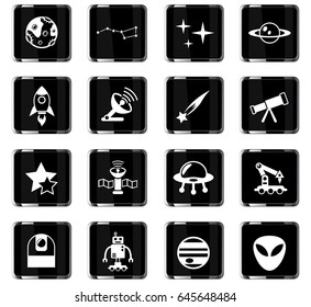 space web icons for user interface design