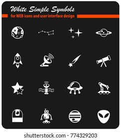 space web icons for user interface design