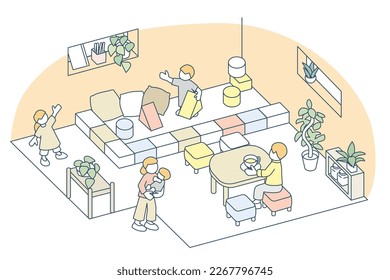 A café space where you can relax with children.
Fun time is flowing.