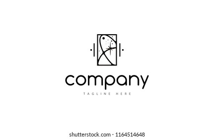 Space window Black vector logo image