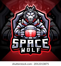 Space wolf esport mascot logo design