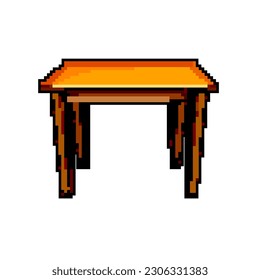 space wood table game pixel art retro vector. bit space wood table. old vintage illustration