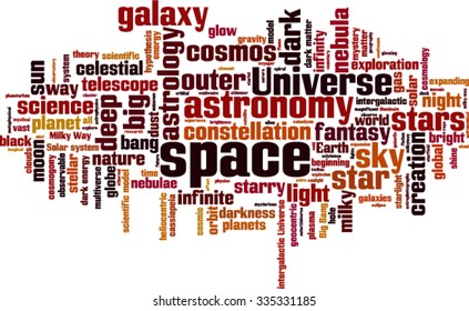 Space word cloud concept. Vector illustration