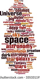 Space word cloud concept. Vector illustration