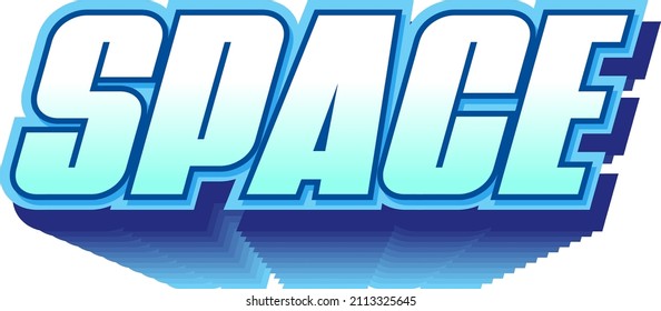 Space word logo design illustration