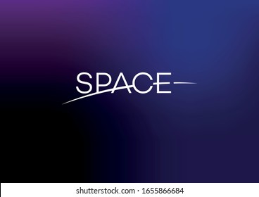 Space word logo on cosmic background Universe concept design Astronomy symbol Planet combined with letter o Sophisticated sign Modern label style Minimal illustration Text conception