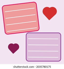 The space for writing messages has a heart for making cards or writing letters.