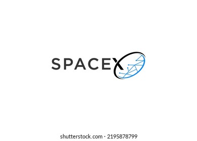 Space X Initial Icon Symbol Logo Design Modern Technology Exploration Space Science Company