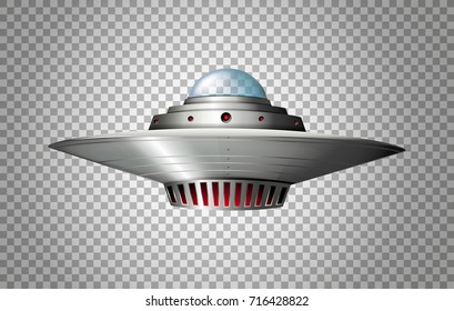 Spacecraft design on transparent background illustration