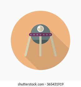 Spacecraft  flat  icon with long shadow,eps10,
