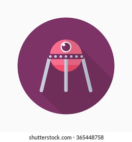Spacecraft  flat  icon with long shadow,eps10,