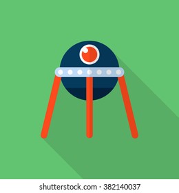 Spacecraft  flat  icon with long shadow,eps10,