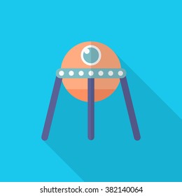 Spacecraft  flat  icon with long shadow,eps10,
