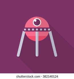 Spacecraft  flat  icon with long shadow,eps10,