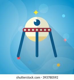 Spacecraft  flat  icon with long shadow,eps10,