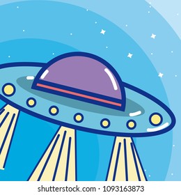 Spacecraft flying in galaxy