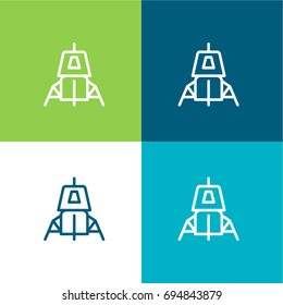 Spacecraft green and blue material color minimal icon or logo design