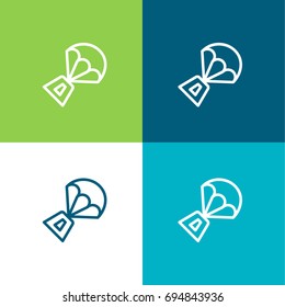Spacecraft green and blue material color minimal icon or logo design