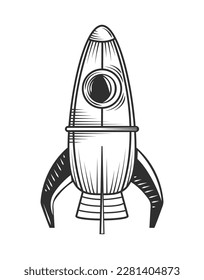 spacecraft icon isolated white background