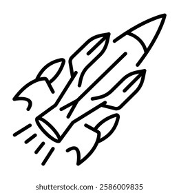 Spacecraft icon in linear style 