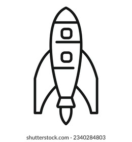 Spacecraft icon outline vector. Rocket launch. Start ship