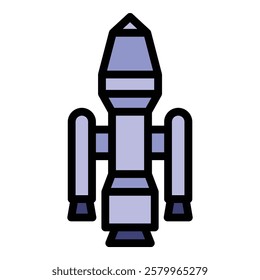 Spacecraft icon. Outline Spacecraft vector icon for web design isolated on white background color flat