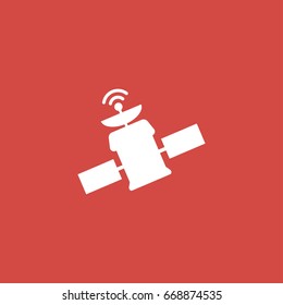 spacecraft icon. sign design. red background
