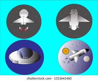 Spacecraft icon spaceship.