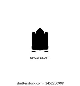 spacecraft icon vector black design