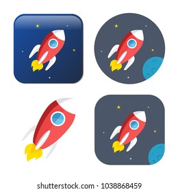 Spacecraft Icon - Vector Rocket - Spaceship Icon - 