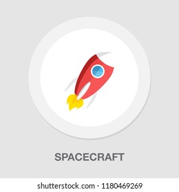 Spacecraft Icon - Vector Rocket - Spaceship Icon