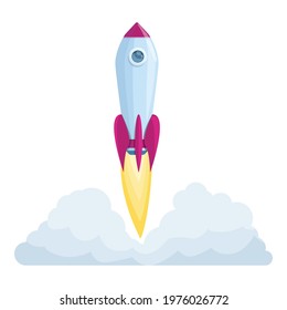 Spacecraft launch crash icon. Cartoon of Spacecraft launch crash vector icon for web design isolated on white background