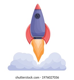 Spacecraft launch discovery icon. Cartoon of Spacecraft launch discovery vector icon for web design isolated on white background