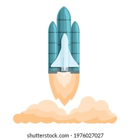 Spacecraft launch explorer icon. Cartoon of Spacecraft launch explorer vector icon for web design isolated on white background