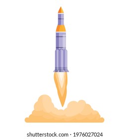 Spacecraft launch flame icon. Cartoon of Spacecraft launch flame vector icon for web design isolated on white background